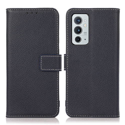 Leather Case Stands Flip Cover Holder K08Z for OnePlus 9RT 5G Navy Blue