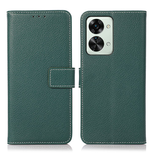 Leather Case Stands Flip Cover Holder K08Z for OnePlus Nord 2T 5G Green