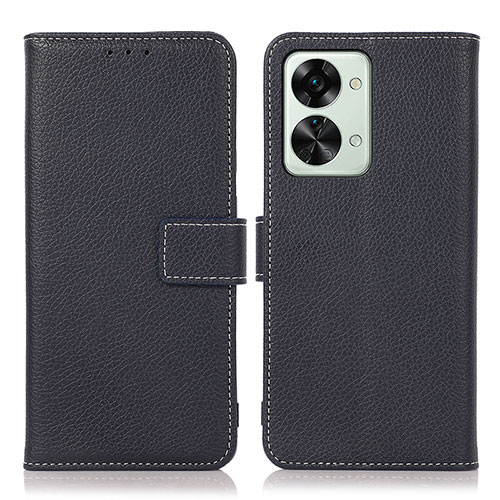 Leather Case Stands Flip Cover Holder K08Z for OnePlus Nord 2T 5G Navy Blue