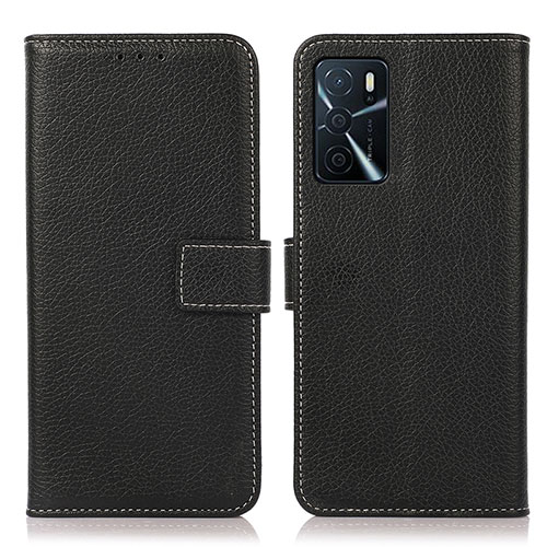 Leather Case Stands Flip Cover Holder K08Z for Oppo A16s Black