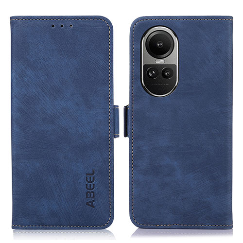 Leather Case Stands Flip Cover Holder K08Z for Oppo Reno10 5G Blue