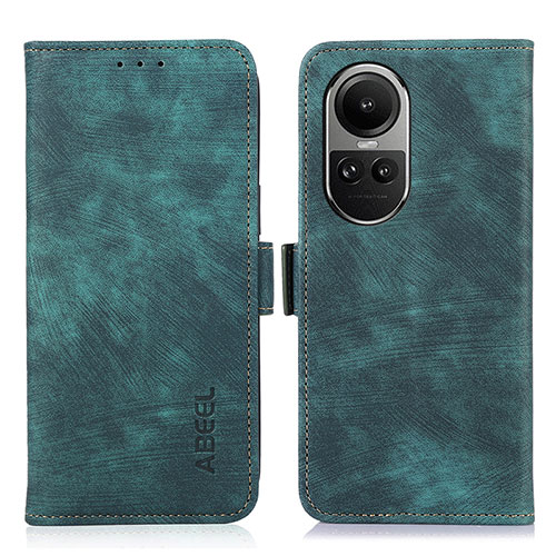 Leather Case Stands Flip Cover Holder K08Z for Oppo Reno10 Pro 5G Green