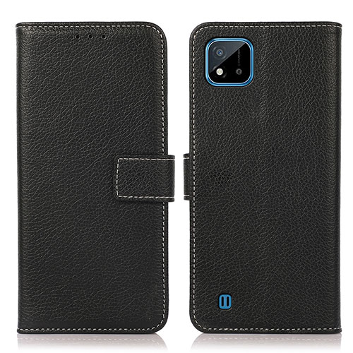 Leather Case Stands Flip Cover Holder K08Z for Realme C11 (2021) Black