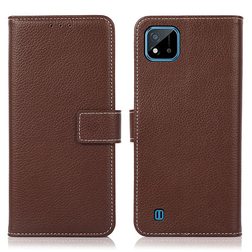 Leather Case Stands Flip Cover Holder K08Z for Realme Narzo 50i Brown