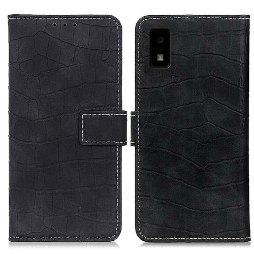 Leather Case Stands Flip Cover Holder K08Z for Sharp Aquos wish Black