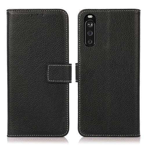 Leather Case Stands Flip Cover Holder K08Z for Sony Xperia 10 III Lite Black