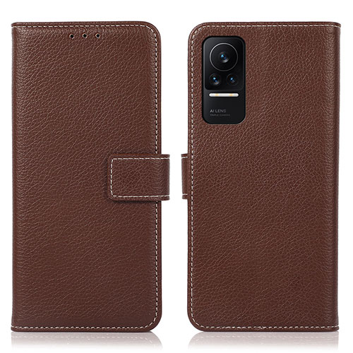 Leather Case Stands Flip Cover Holder K08Z for Xiaomi Civi 5G Brown