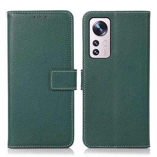 Leather Case Stands Flip Cover Holder K08Z for Xiaomi Mi 12 5G Green