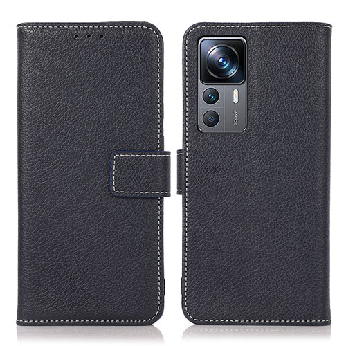 Leather Case Stands Flip Cover Holder K08Z for Xiaomi Mi 12T 5G Navy Blue