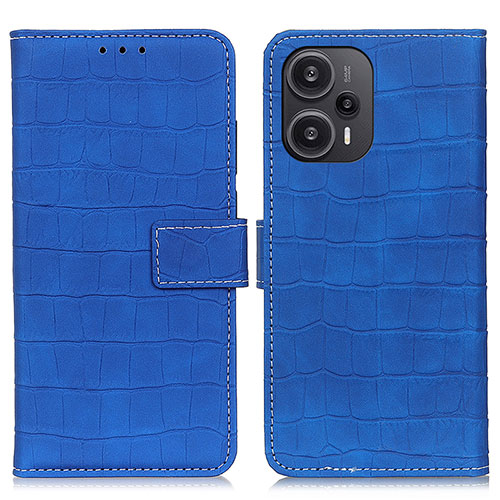 Leather Case Stands Flip Cover Holder K08Z for Xiaomi Poco F5 5G Navy Blue