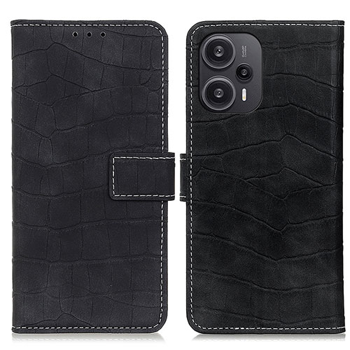 Leather Case Stands Flip Cover Holder K08Z for Xiaomi Redmi Note 12 Turbo 5G Black