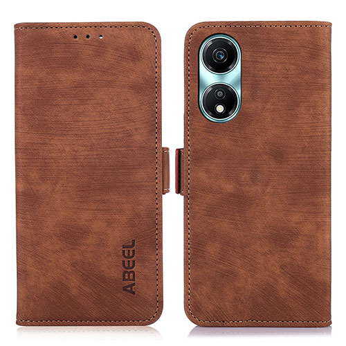 Leather Case Stands Flip Cover Holder K09Z for Huawei Honor X5 Plus Brown