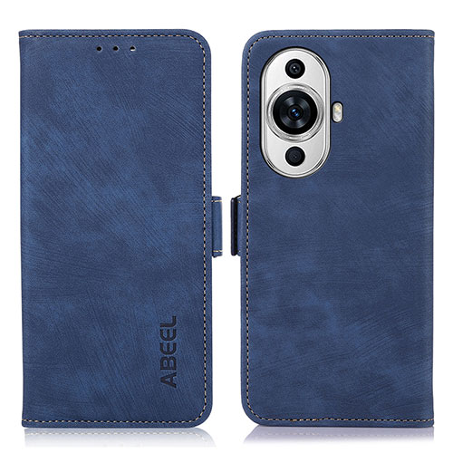 Leather Case Stands Flip Cover Holder K09Z for Huawei Nova 11 Blue