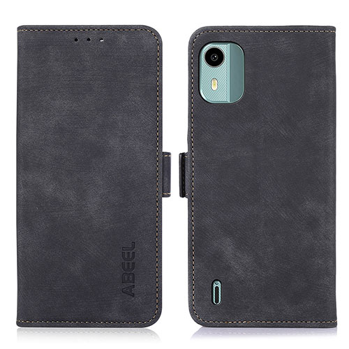 Leather Case Stands Flip Cover Holder K09Z for Nokia C12 Black