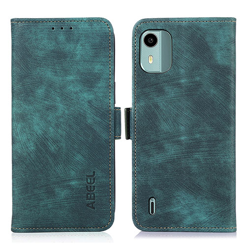 Leather Case Stands Flip Cover Holder K09Z for Nokia C12 Green