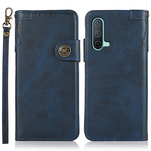 Leather Case Stands Flip Cover Holder K09Z for OnePlus Nord CE 5G Blue