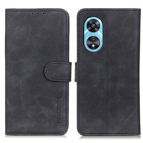 Leather Case Stands Flip Cover Holder K09Z for Oppo A1 Pro 5G Black