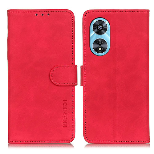 Leather Case Stands Flip Cover Holder K09Z for Oppo A1 Pro 5G Red