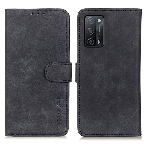 Leather Case Stands Flip Cover Holder K09Z for Oppo A55 5G Black
