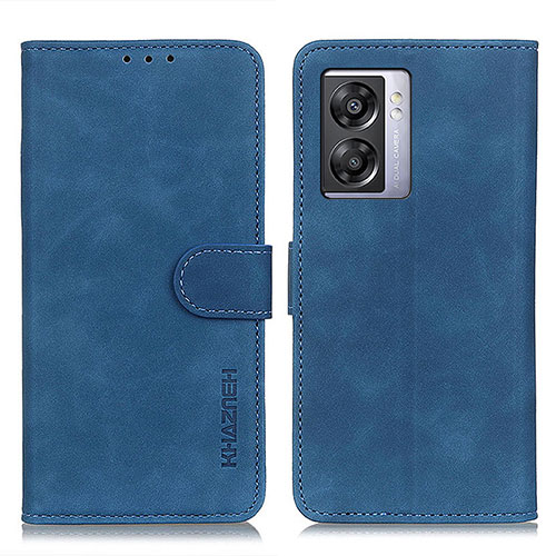 Leather Case Stands Flip Cover Holder K09Z for Oppo A57 5G Blue