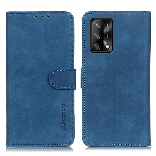 Leather Case Stands Flip Cover Holder K09Z for Oppo A95 4G Blue