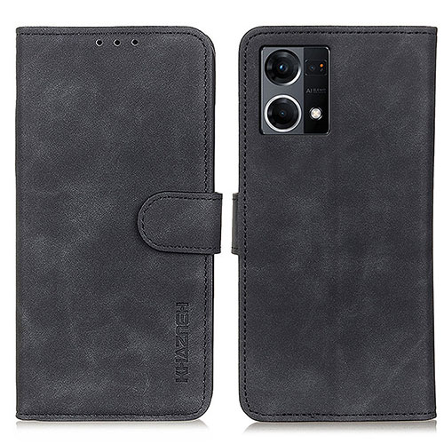 Leather Case Stands Flip Cover Holder K09Z for Oppo F21s Pro 4G Black