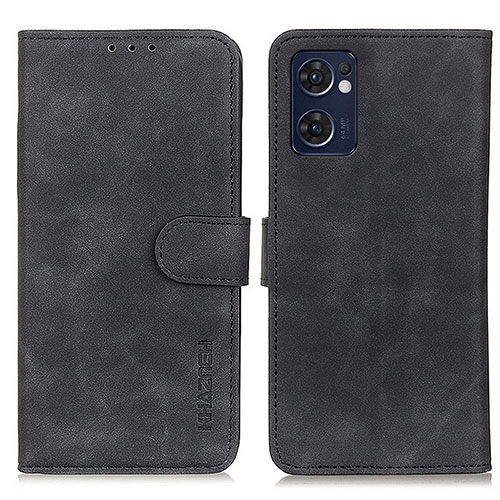 Leather Case Stands Flip Cover Holder K09Z for Oppo Find X5 Lite 5G Black