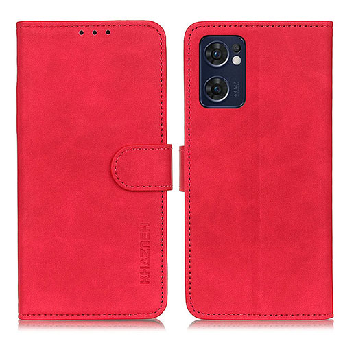 Leather Case Stands Flip Cover Holder K09Z for Oppo Find X5 Lite 5G Red