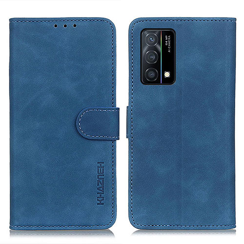 Leather Case Stands Flip Cover Holder K09Z for Oppo K9 5G Blue