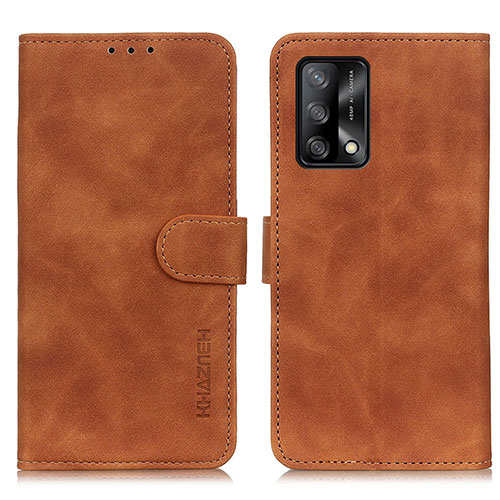 Leather Case Stands Flip Cover Holder K09Z for Oppo Reno6 Lite Brown