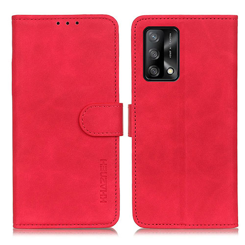 Leather Case Stands Flip Cover Holder K09Z for Oppo Reno6 Lite Red