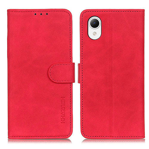 Leather Case Stands Flip Cover Holder K09Z for Samsung Galaxy A23e 5G Red