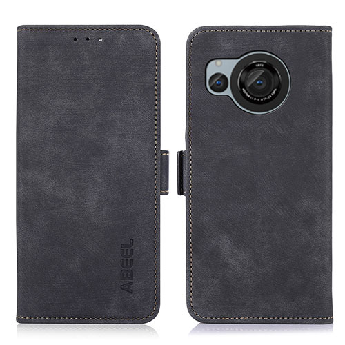 Leather Case Stands Flip Cover Holder K09Z for Sharp Aquos R8 Black