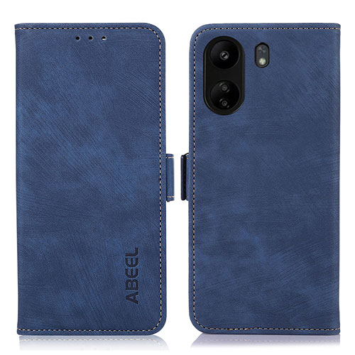 Leather Case Stands Flip Cover Holder K09Z for Xiaomi Redmi 13C Blue