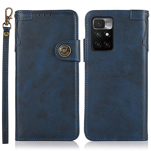 Leather Case Stands Flip Cover Holder K09Z for Xiaomi Redmi Note 11 4G (2021) Blue