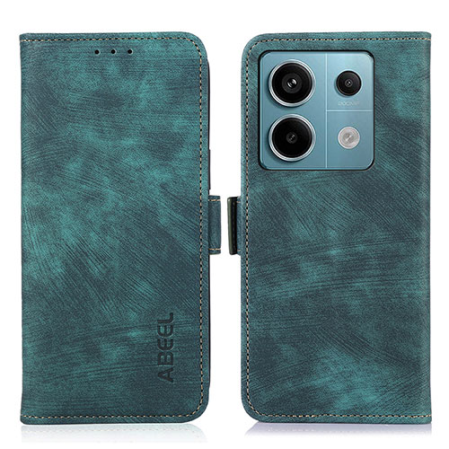 Leather Case Stands Flip Cover Holder K09Z for Xiaomi Redmi Note 13 Pro 5G Green