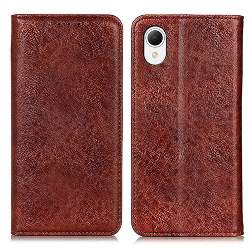 Leather Case Stands Flip Cover Holder K10Z for Samsung Galaxy A23s Brown