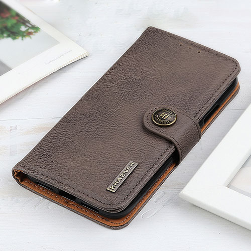 Leather Case Stands Flip Cover Holder KZ2 for Huawei Nova 8i Gray