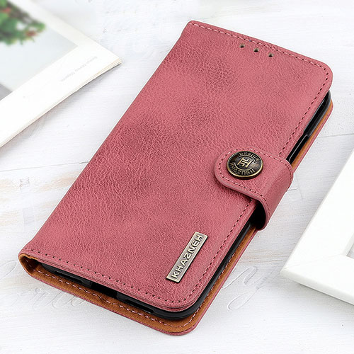 Leather Case Stands Flip Cover Holder KZ2 for Huawei Nova 8i Pink