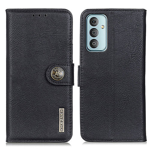 Leather Case Stands Flip Cover Holder KZ2 for Samsung Galaxy F23 5G Black