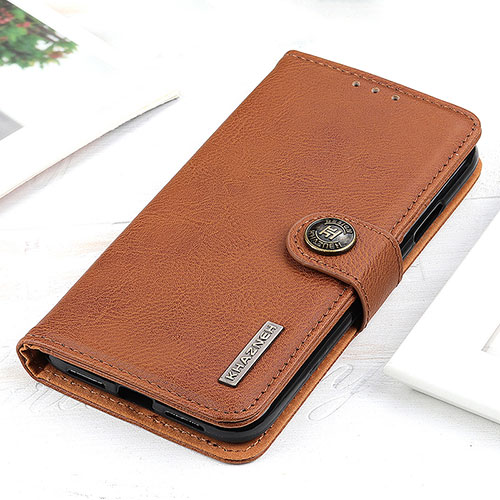 Leather Case Stands Flip Cover Holder KZ2 for Xiaomi Redmi Note 13 Pro+ Plus 5G Brown