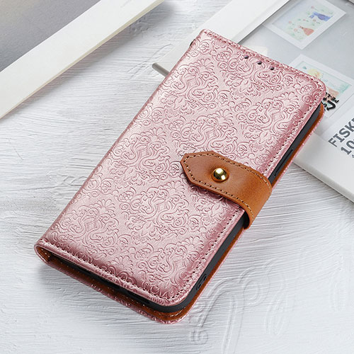 Leather Case Stands Flip Cover Holder KZ5 for Google Pixel 6a 5G Pink