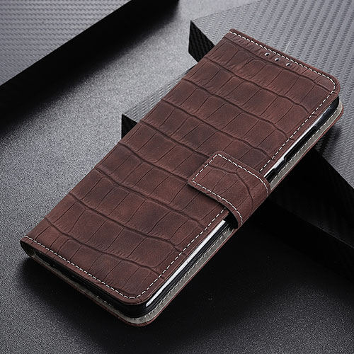 Leather Case Stands Flip Cover Holder KZ7 for Google Pixel 6 Pro 5G Brown