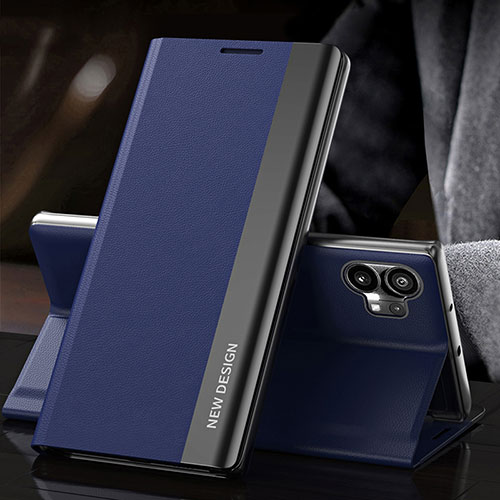 Leather Case Stands Flip Cover Holder L01 for Nothing Phone 1 Blue