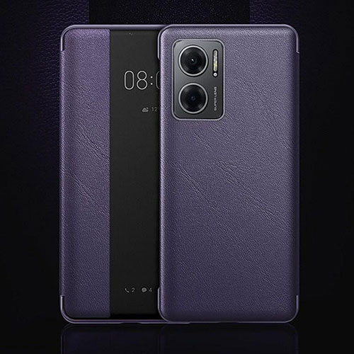 Leather Case Stands Flip Cover Holder L01 for Oppo K10 5G India Purple