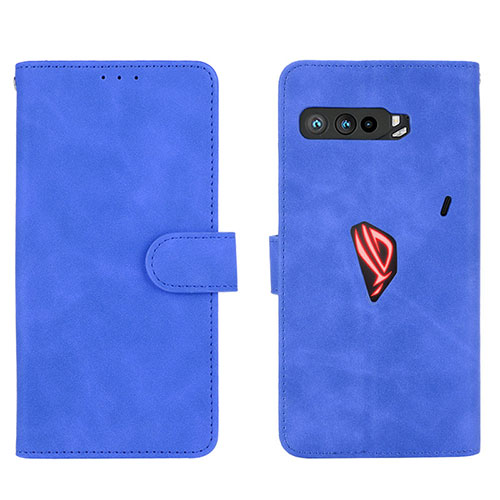 Leather Case Stands Flip Cover Holder L01Z for Asus ROG Phone 3 Blue