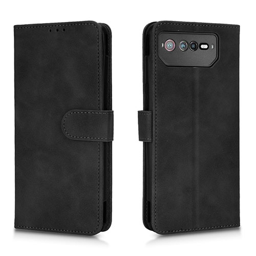 Leather Case Stands Flip Cover Holder L01Z for Asus ROG Phone 6 Black