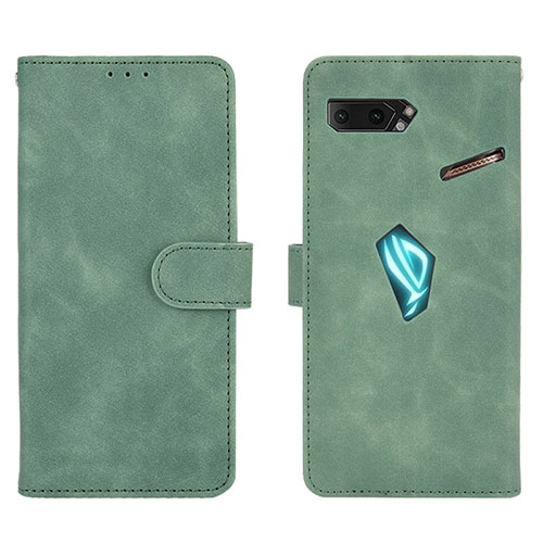 Leather Case Stands Flip Cover Holder L01Z for Asus ROG Phone II ZS660KL Green