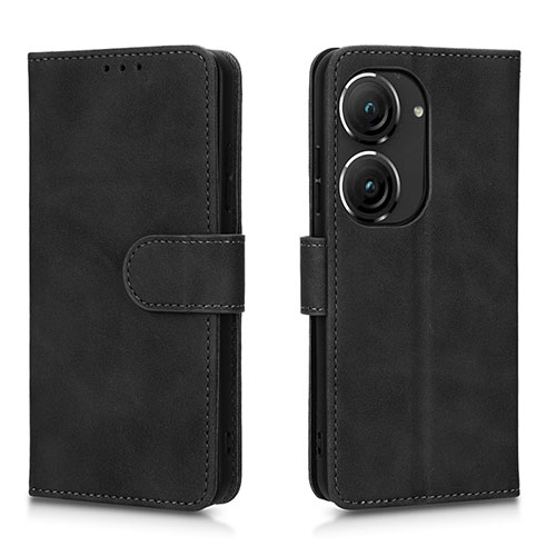 Leather Case Stands Flip Cover Holder L01Z for Asus Zenfone 9 Black