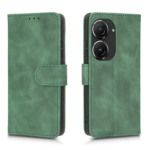Leather Case Stands Flip Cover Holder L01Z for Asus Zenfone 9 Green